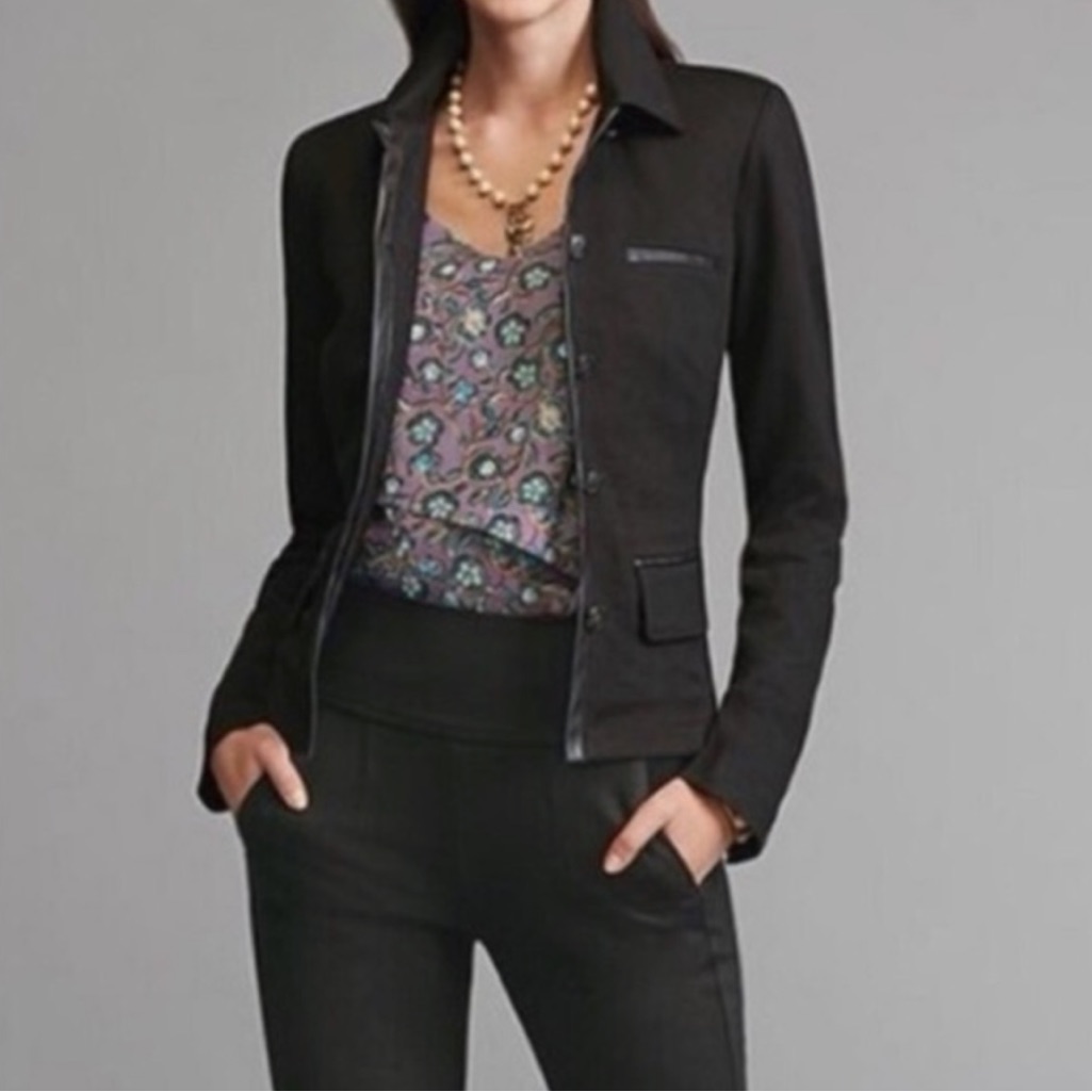 Cabi 3376 Black Tudor Pointe Knit Jacket L Nib